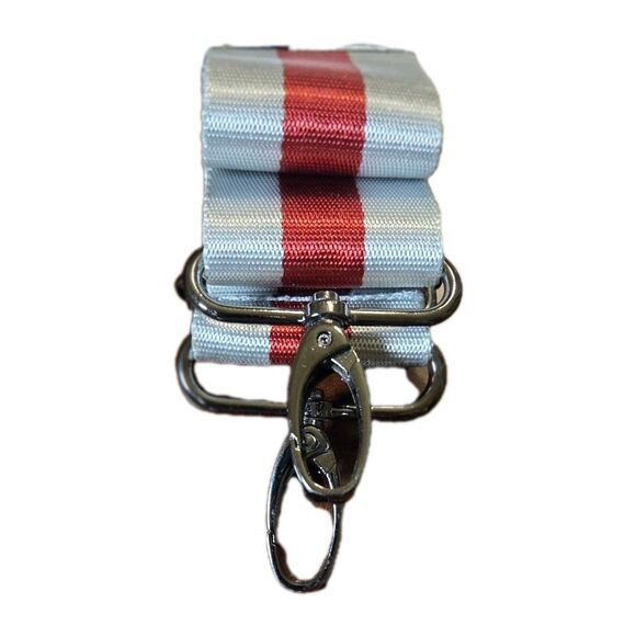 Think Royln Adjustable Crossbody Bag Strap Red Pewter Striped Replacement - Picture 3 of 5